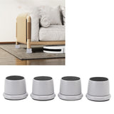 4Pcs Height Adjustable Furniture Riser Wear Resistant Non Slip Furniture Pads for Coffee Machine Sofa Grey