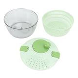 Salad Spinner Plastic Time Saving Fast Mixing Washable Rotatable Veggie Washer for Kitchen Green