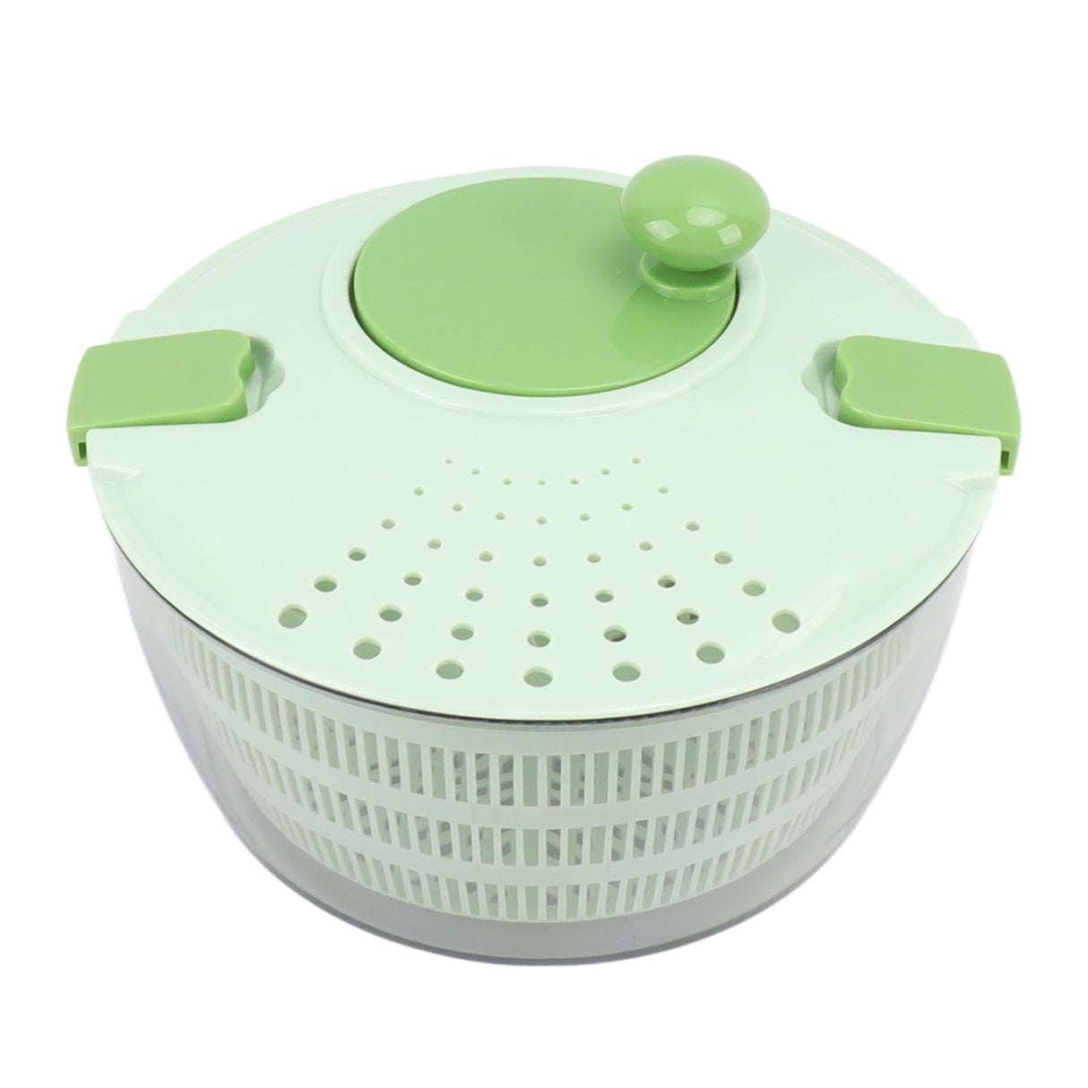 Salad Spinner Plastic Time Saving Fast Mixing Washable Rotatable Veggie Washer for Kitchen Green