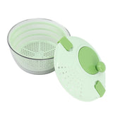 Salad Spinner Plastic Time Saving Fast Mixing Washable Rotatable Veggie Washer for Kitchen Green