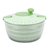 Salad Spinner Plastic Time Saving Fast Mixing Washable Rotatable Veggie Washer for Kitchen Green - Close-Up Angle