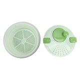 Salad Spinner Plastic Time Saving Fast Mixing Washable Rotatable Veggie Washer for Kitchen Green - Low Angle