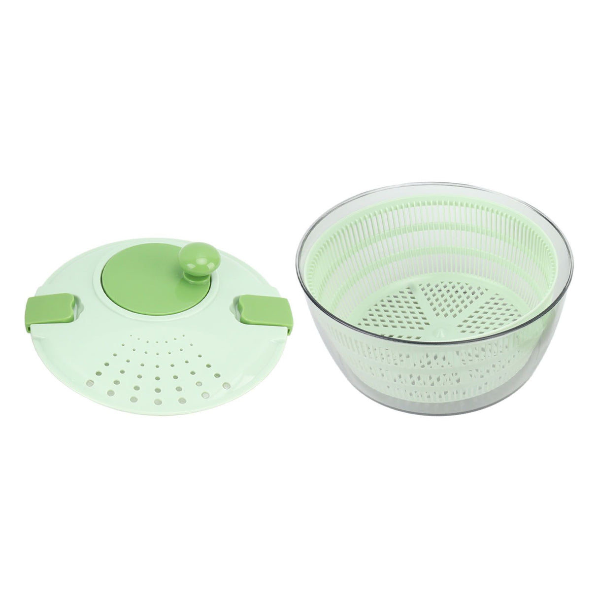Salad Spinner Plastic Time Saving Fast Mixing Washable Rotatable Veggie Washer for Kitchen Green