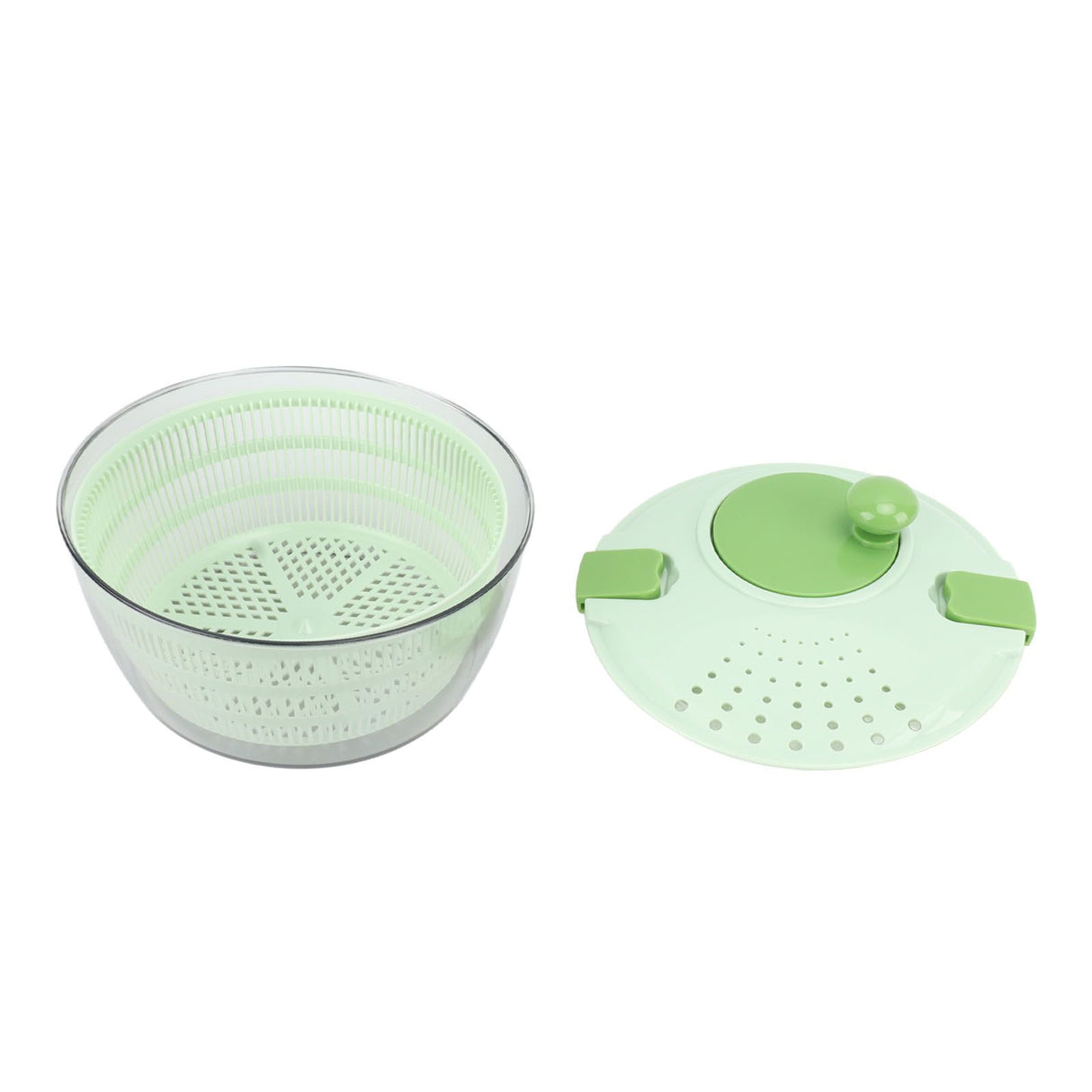 Salad Spinner Plastic Time Saving Fast Mixing Washable Rotatable Veggie Washer for Kitchen Green