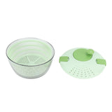 Salad Spinner Plastic Time Saving Fast Mixing Washable Rotatable Veggie Washer for Kitchen Green