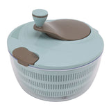 Salad Spinner Plastic Time Saving Fast Mixing Washable Rotatable Veggie Washer for Kitchen Blue - Front View