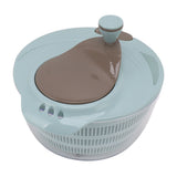 Salad Spinner Plastic Time Saving Fast Mixing Washable Rotatable Veggie Washer for Kitchen Blue - Top-Down View