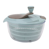 Salad Spinner Plastic Time Saving Fast Mixing Washable Rotatable Veggie Washer for Kitchen Blue