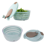 Salad Spinner Plastic Time Saving Fast Mixing Washable Rotatable Veggie Washer for Kitchen Blue - Extra Image