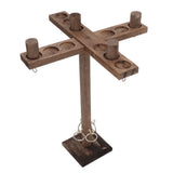 Hook and Ring Game for Four Players Wooden Hooks Fast Paced Interactive Game for Party Bar - Close-Up Angle