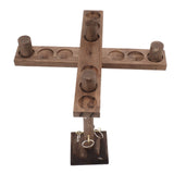 Hook and Ring Game for Four Players Wooden Hooks Fast Paced Interactive Game for Party Bar - Low Angle
