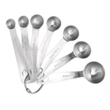7 PCS Stainless Steel Measuring Spoons Set Small Measuring Teaspoons Baking Tool for Dry Or Liquid - Side View