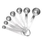 7 PCS Stainless Steel Measuring Spoons Set Small Measuring Teaspoons Baking Tool for Dry Or Liquid - Top-Down View