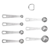 7 PCS Stainless Steel Measuring Spoons Set Small Measuring Teaspoons Baking Tool for Dry Or Liquid - Close-Up Angle