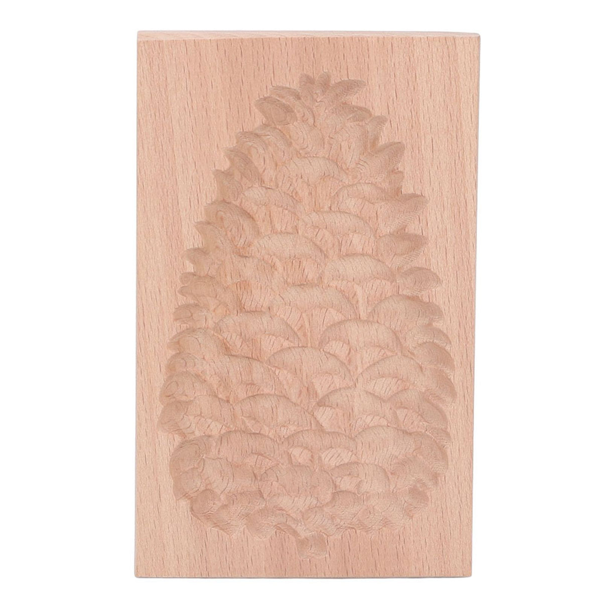 Wooden Cookie Mould Beechwood Reusable Washable Biscuit Press Stamp Mold for Kitchen Baking Pine Cone