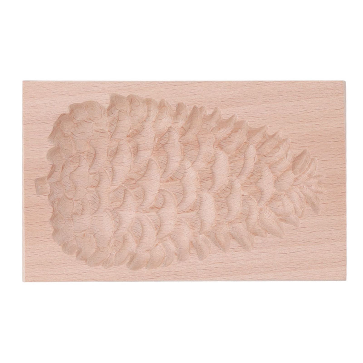 Wooden Cookie Mould Beechwood Reusable Washable Biscuit Press Stamp Mold for Kitchen Baking Pine Cone