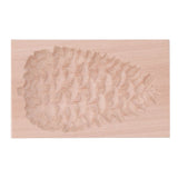 Wooden Cookie Mould Beechwood Reusable Washable Biscuit Press Stamp Mold for Kitchen Baking Pine Cone - Top-Down View