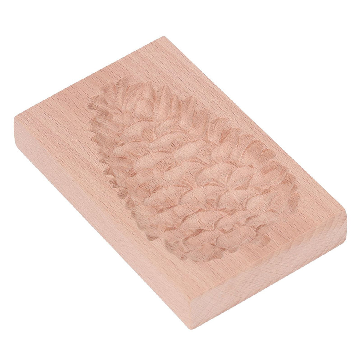 Wooden Cookie Mould Beechwood Reusable Washable Biscuit Press Stamp Mold for Kitchen Baking Pine Cone
