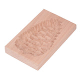 Wooden Cookie Mould Beechwood Reusable Washable Biscuit Press Stamp Mold for Kitchen Baking Pine Cone - Close-Up Angle
