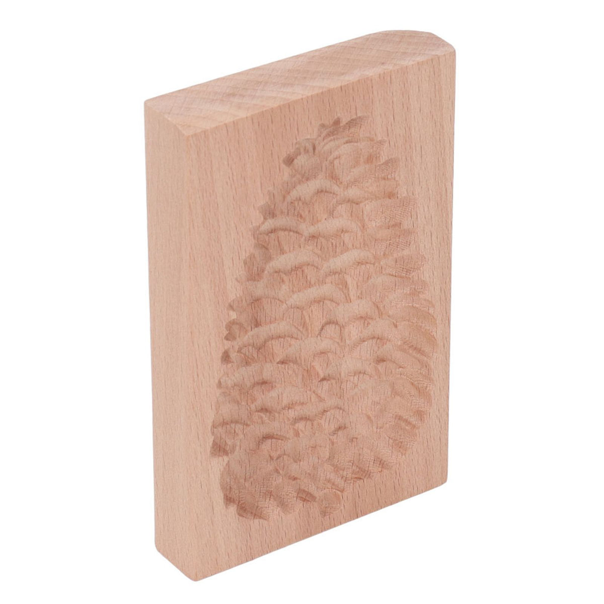 Wooden Cookie Mould Beechwood Reusable Washable Biscuit Press Stamp Mold for Kitchen Baking Pine Cone