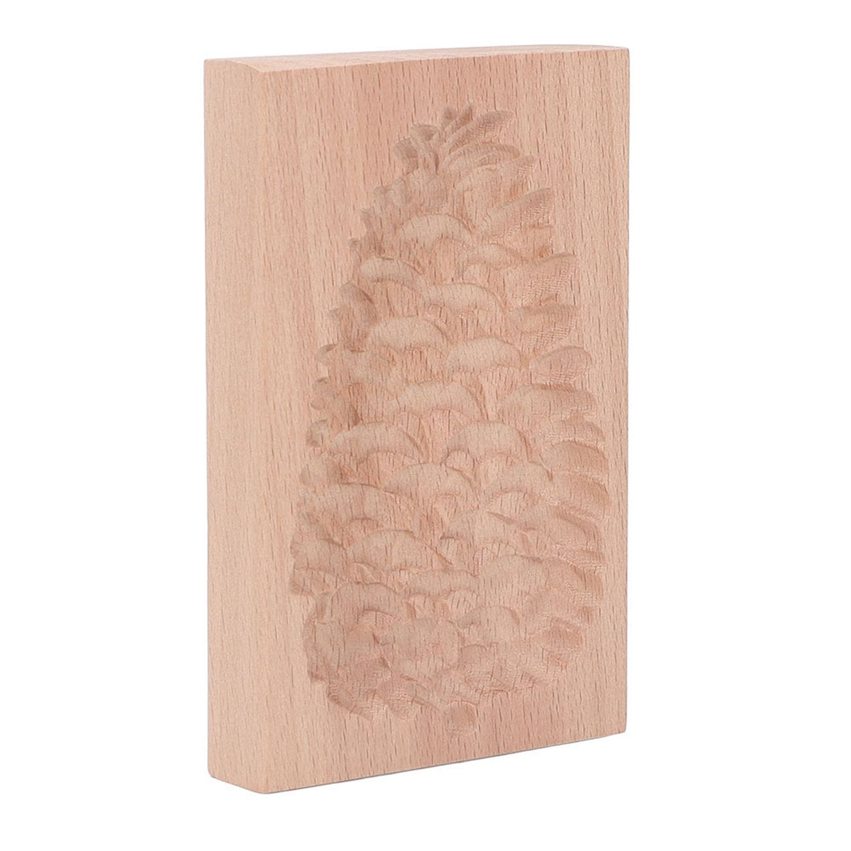 Wooden Cookie Mould Beechwood Reusable Washable Biscuit Press Stamp Mold for Kitchen Baking Pine Cone