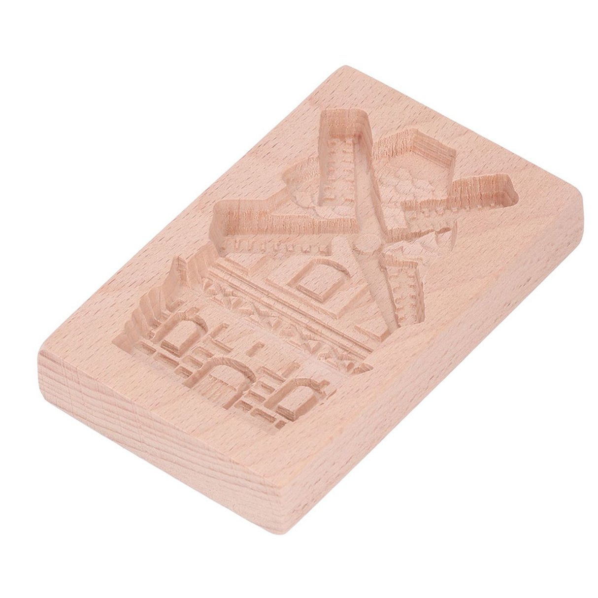 Wooden Cookie Mould Beechwood Reusable Washable Biscuit Press Stamp Mold for Kitchen Baking Windmill