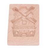 Wooden Cookie Mould Beechwood Reusable Washable Biscuit Press Stamp Mold for Kitchen Baking Windmill - Extra Image