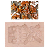 Wooden Cookie Mould Beechwood Reusable Washable Biscuit Press Stamp Mold for Kitchen Baking Windmill - Extra Image