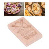 Wooden Cookie Mould Beechwood Reusable Washable Biscuit Press Stamp Mold for Kitchen Baking Windmill