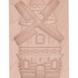 Wooden Cookie Mould Beechwood Reusable Washable Biscuit Press Stamp Mold for Kitchen Baking Windmill - Extra Image