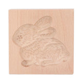 Wooden Cookie Mould Beechwood Reusable Washable Biscuit Press Stamp Mold for Kitchen Baking Rabbit