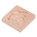 Wooden Cookie Mould Beechwood Reusable Washable Biscuit Press Stamp Mold for Kitchen Baking Rabbit - Front View