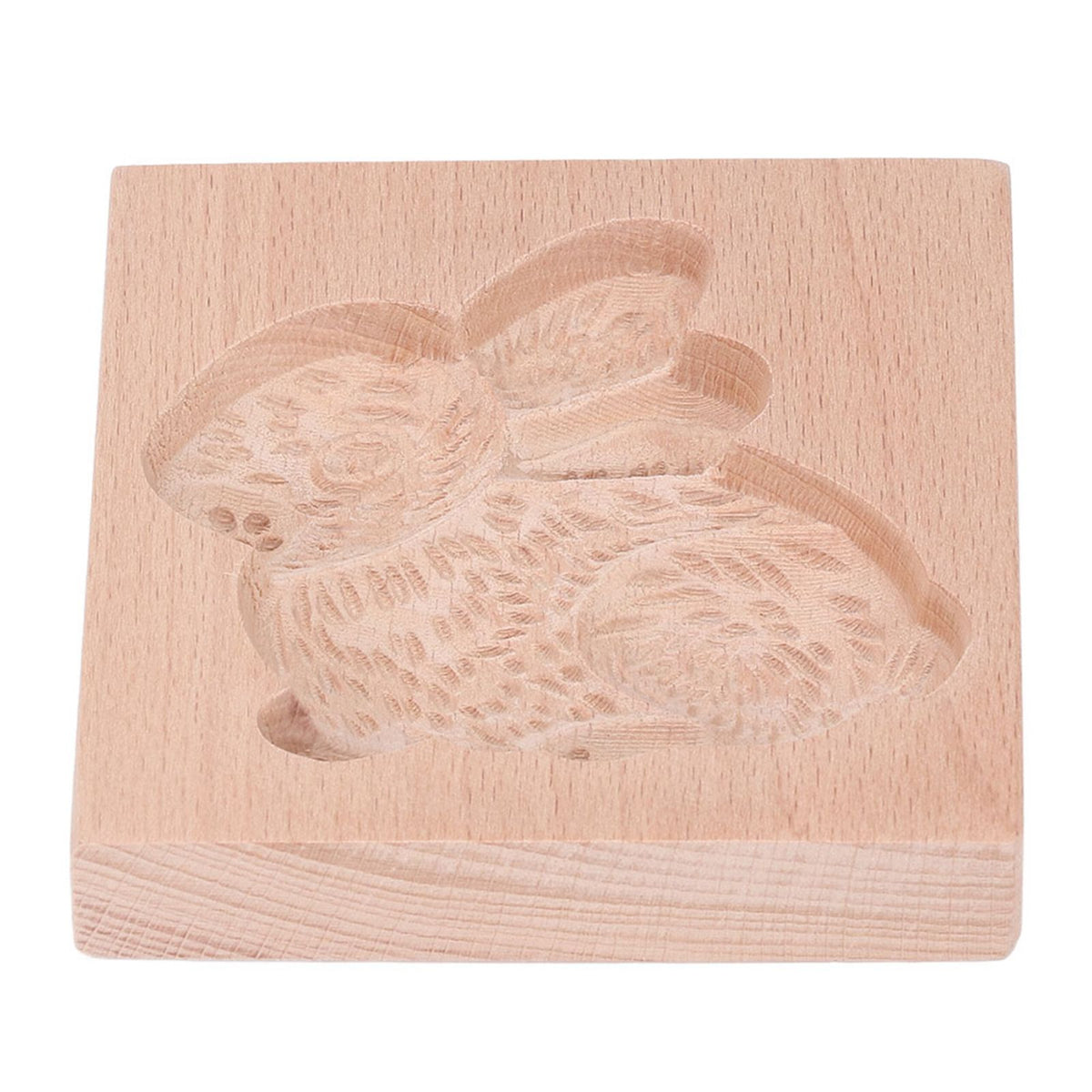 Wooden Cookie Mould Beechwood Reusable Washable Biscuit Press Stamp Mold for Kitchen Baking Rabbit