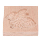 Wooden Cookie Mould Beechwood Reusable Washable Biscuit Press Stamp Mold for Kitchen Baking Rabbit