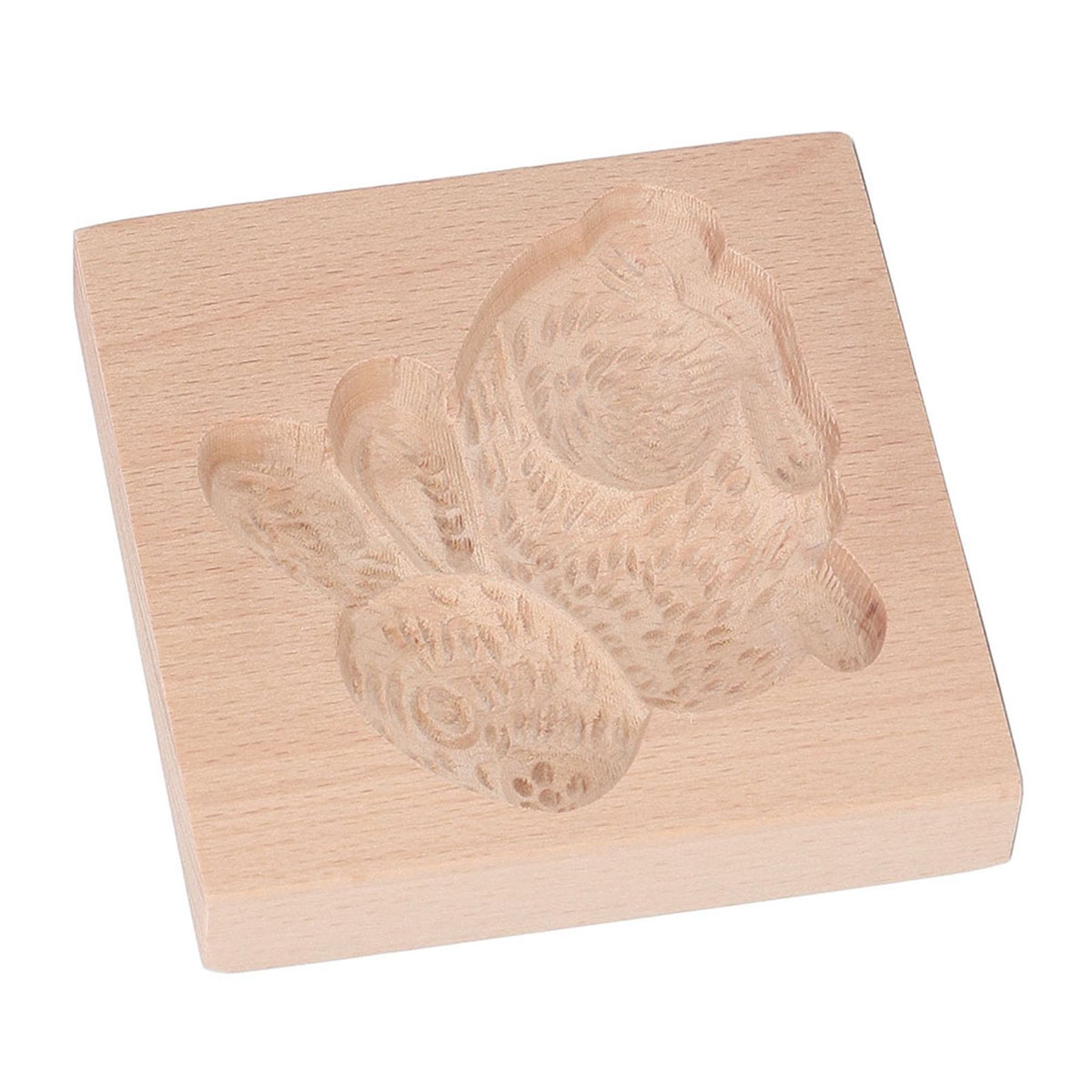 Wooden Cookie Mould Beechwood Reusable Washable Biscuit Press Stamp Mold for Kitchen Baking Rabbit