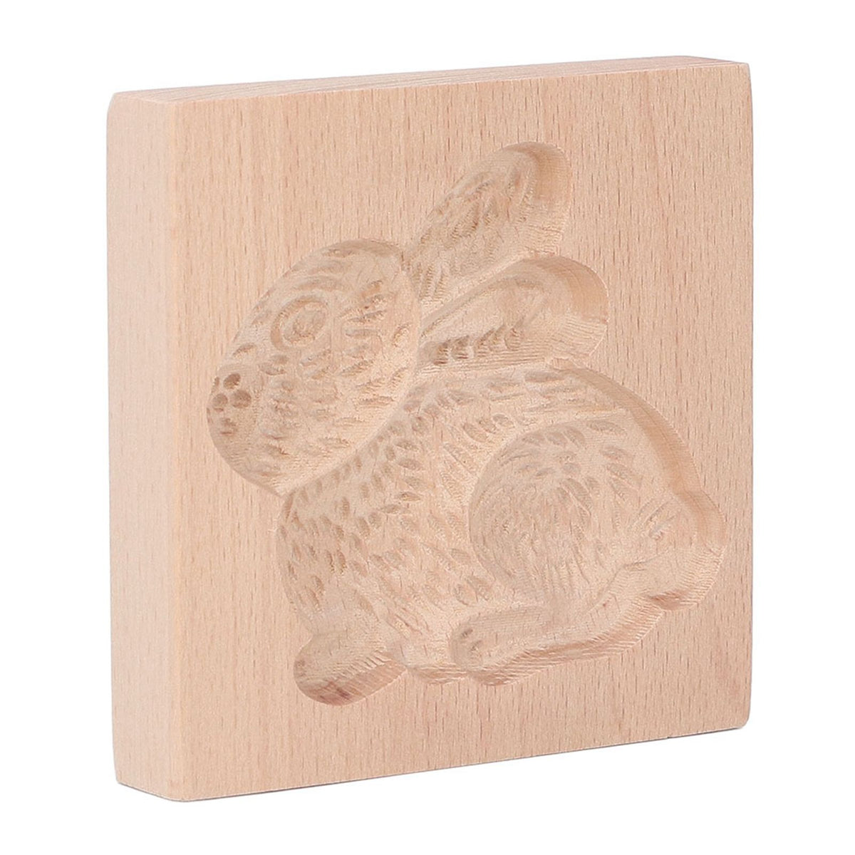 Wooden Cookie Mould Beechwood Reusable Washable Biscuit Press Stamp Mold for Kitchen Baking Rabbit