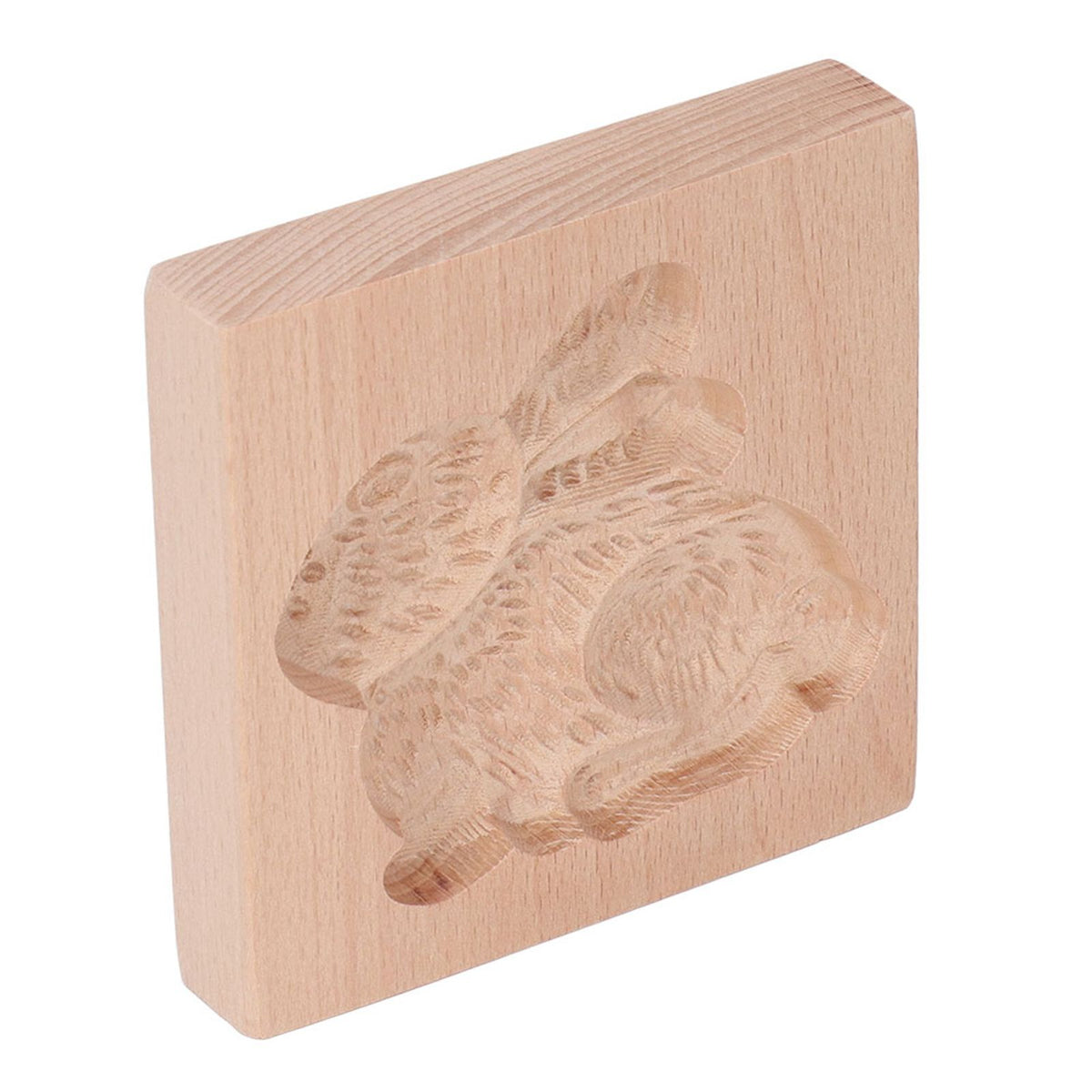 Wooden Cookie Mould Beechwood Reusable Washable Biscuit Press Stamp Mold for Kitchen Baking Rabbit