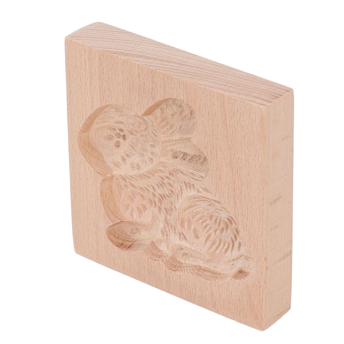 Wooden Cookie Mould Beechwood Reusable Washable Biscuit Press Stamp Mold for Kitchen Baking Rabbit