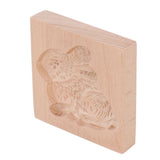 Wooden Cookie Mould Beechwood Reusable Washable Biscuit Press Stamp Mold for Kitchen Baking Rabbit - Low Angle