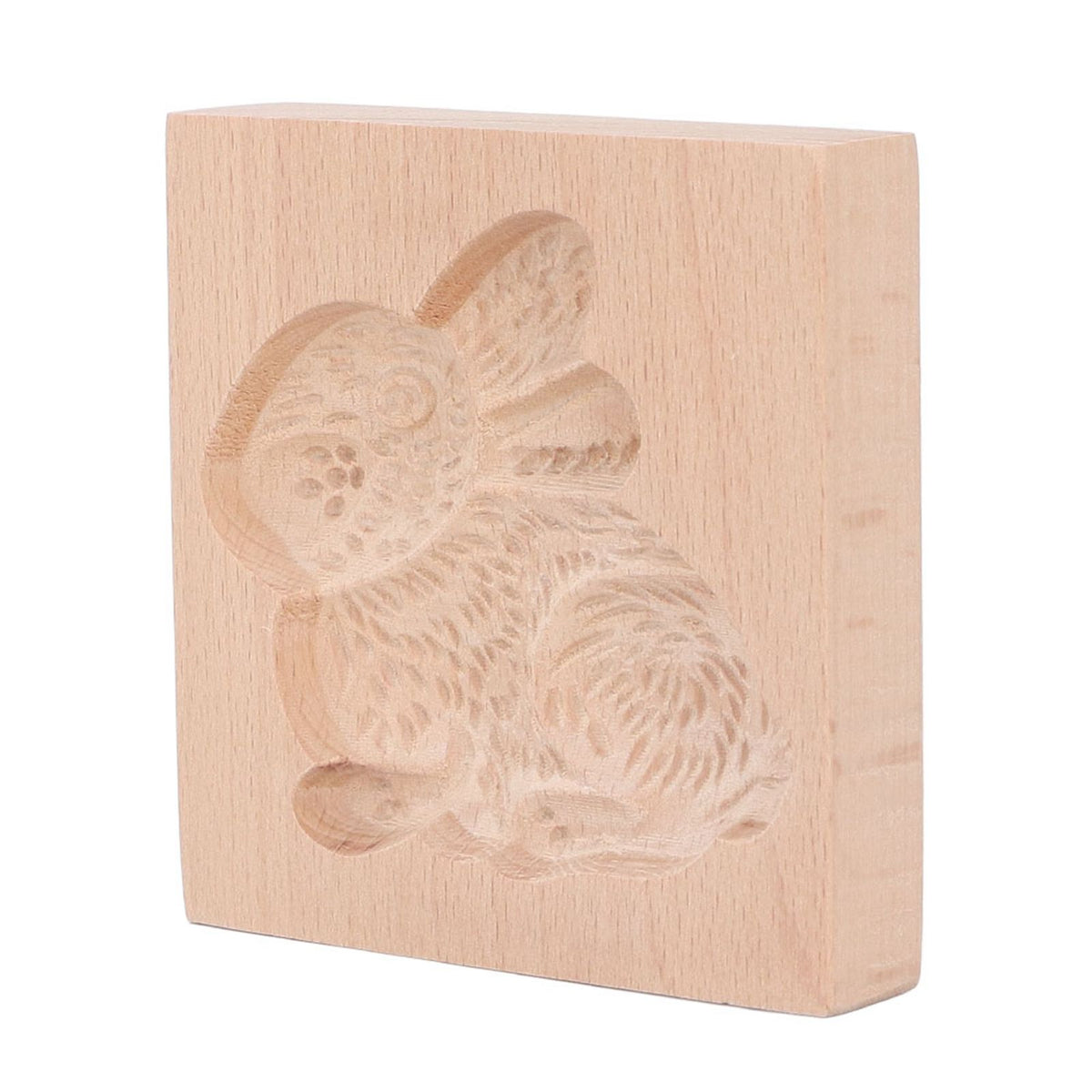 Wooden Cookie Mould Beechwood Reusable Washable Biscuit Press Stamp Mold for Kitchen Baking Rabbit