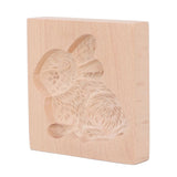 Wooden Cookie Mould Beechwood Reusable Washable Biscuit Press Stamp Mold for Kitchen Baking Rabbit - Extra Image