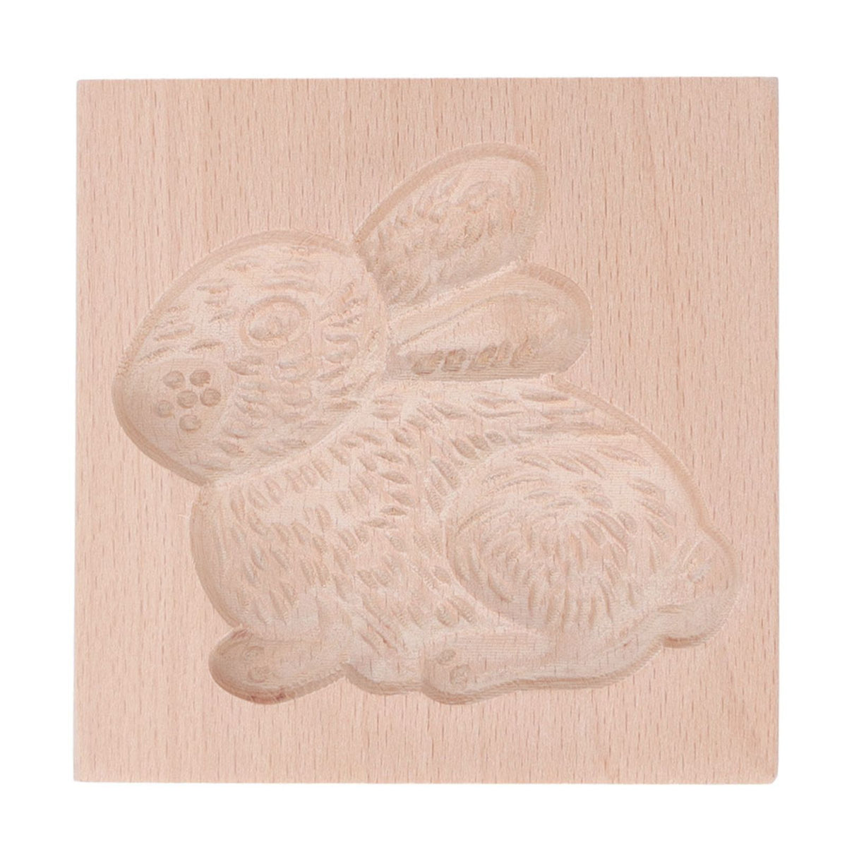 Wooden Cookie Mould Beechwood Reusable Washable Biscuit Press Stamp Mold for Kitchen Baking Rabbit