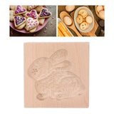 Wooden Cookie Mould Beechwood Reusable Washable Biscuit Press Stamp Mold for Kitchen Baking Rabbit - Extra Image