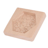 Wooden Cookie Mould Beechwood Reusable Washable Biscuit Press Stamp Mold for Kitchen Baking Bee - Front View