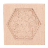 Wooden Cookie Mould Beechwood Reusable Washable Biscuit Press Stamp Mold for Kitchen Baking Bee