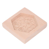 Wooden Cookie Mould Beechwood Reusable Washable Biscuit Press Stamp Mold for Kitchen Baking Bee - 45-Degree Angle