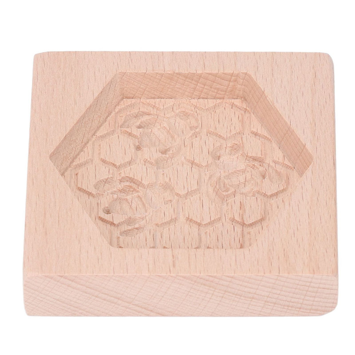 Wooden Cookie Mould Beechwood Reusable Washable Biscuit Press Stamp Mold for Kitchen Baking Bee