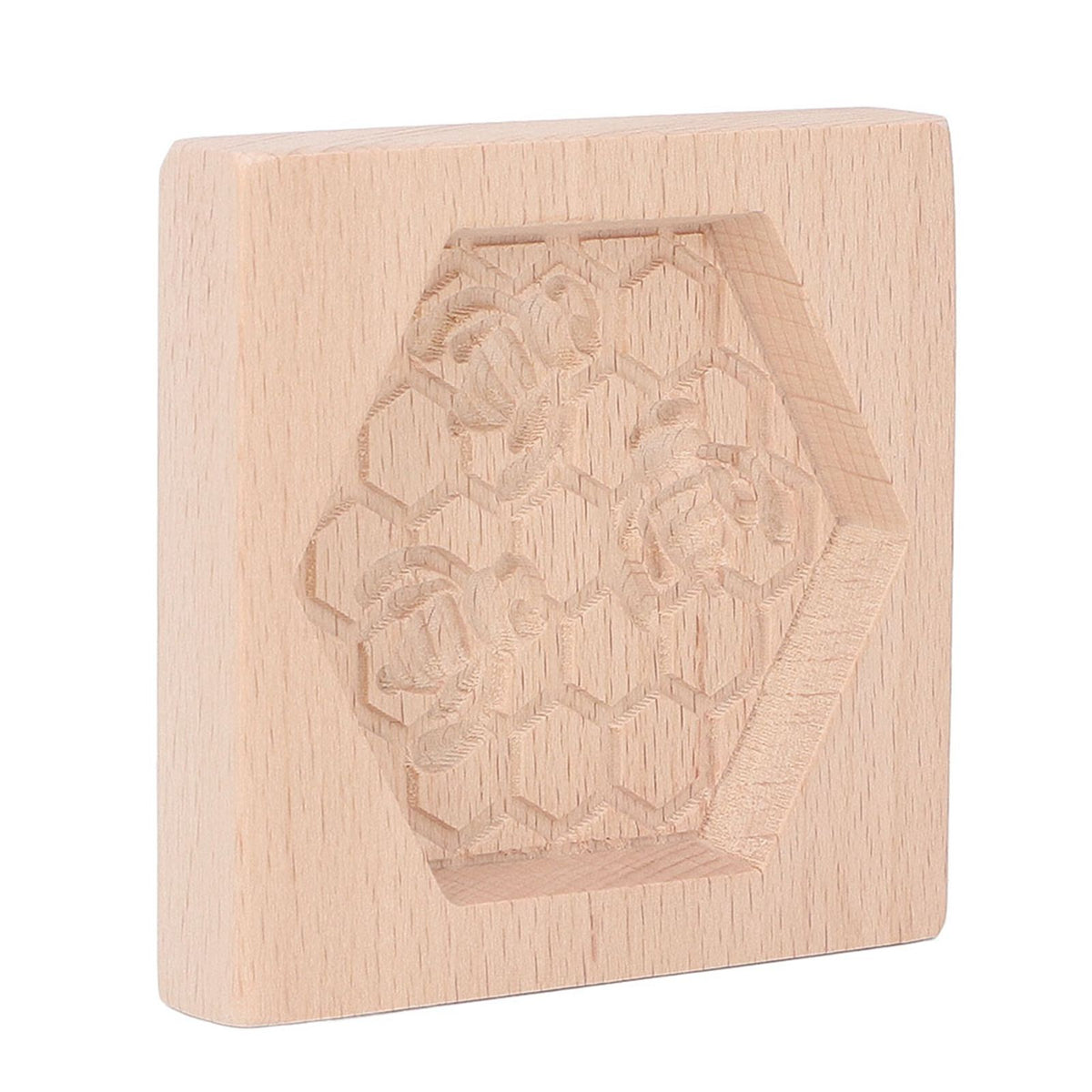 Wooden Cookie Mould Beechwood Reusable Washable Biscuit Press Stamp Mold for Kitchen Baking Bee