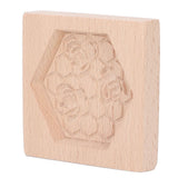 Wooden Cookie Mould Beechwood Reusable Washable Biscuit Press Stamp Mold for Kitchen Baking Bee