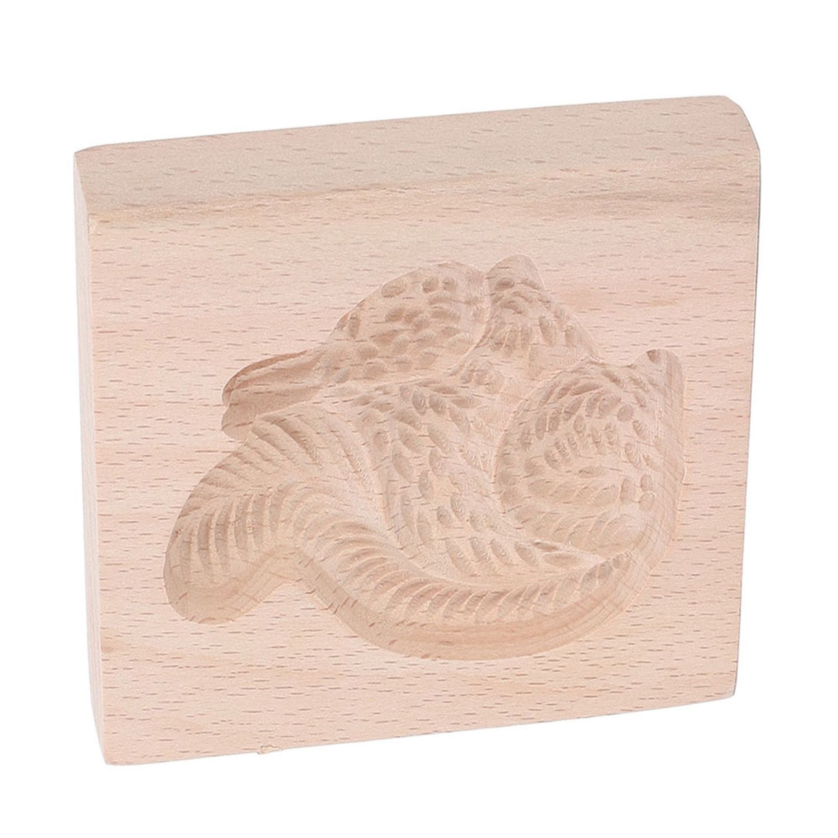 Wooden Cookie Mould Beechwood Reusable Washable Biscuit Press Stamp Mold for Kitchen Baking Squirrel